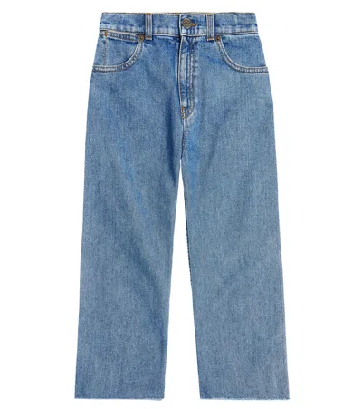 Gucci Kids' High-rise Wide-leg Jeans In Blue