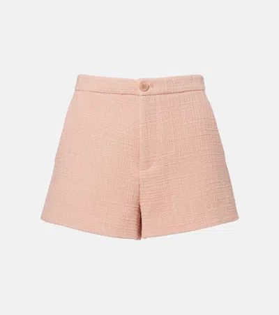 Gucci High-rise Wool-blend Tweed Shorts In Pink