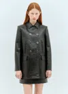 Gucci High-shine Interlocking G Coat In Black