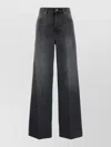 Gucci High Waist Denim Wide Leg Jeans In Gray