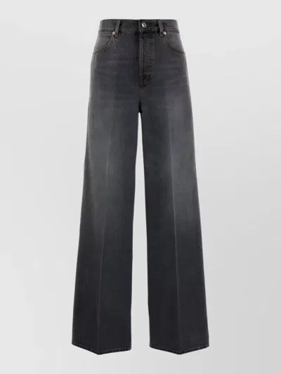 GUCCI HIGH WAIST DENIM WIDE LEG JEANS