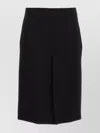 Gucci High Waist Knee-length Skirt With Back Slit And Side Pockets In Black