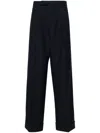 Gucci Double G Pressed-crease Tailored Trousers In Blue