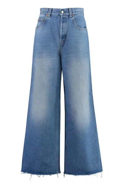 Gucci High-waist Wide-leg Jeans In Blue