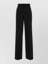 Gucci High Waist Wide Leg Pinstripe Trousers In Black