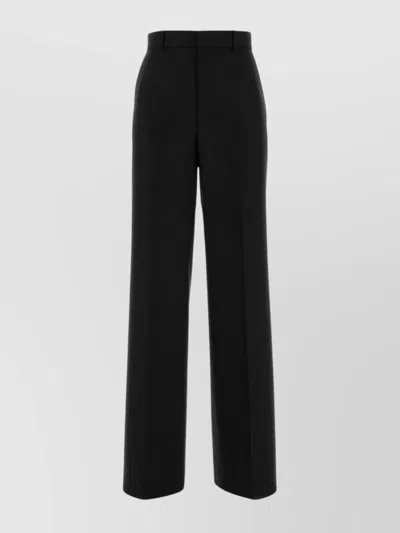 Gucci High Waist Wide Leg Pinstripe Trousers In Black