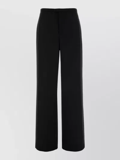 Gucci High Waist Wool Palazzo Trousers In Black