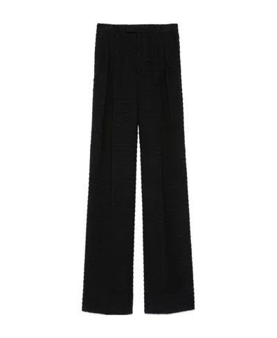 Gucci High-waisted Tweed Trousers In Black