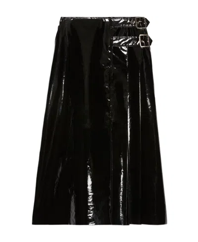 Gucci High-waisted Vinyl Skirt In Black