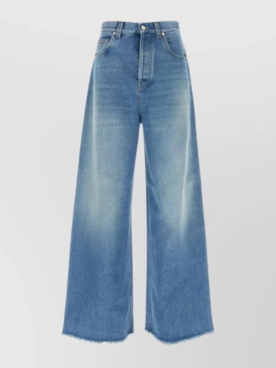 Gucci High-waisted Wide-leg Denim Trousers In Blue