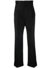 Gucci High-waisted Wool Trousers In Schwarz