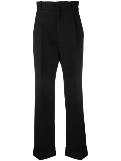 Gucci High-waisted Wool Trousers In Black