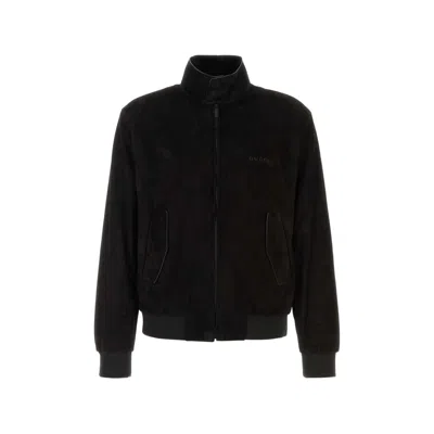Gucci High-neck Logo-embroidered Jacket In Black