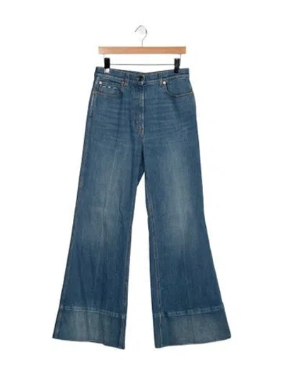 Pre-owned Gucci High-rise Flared Jeans In Blue