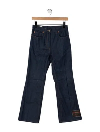 Pre-owned Gucci High-rise Flared Jeans In Blue