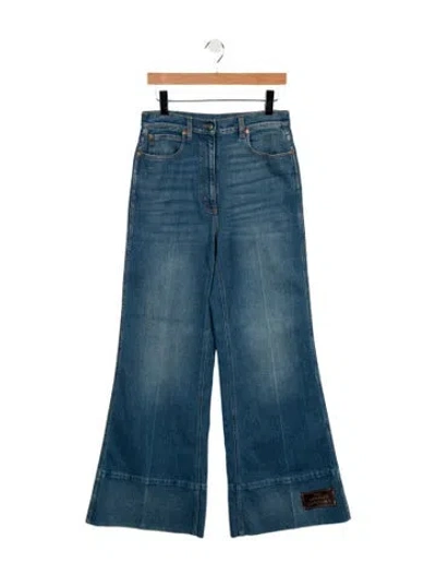 Pre-owned Gucci High-rise Flared Jeans In Blue