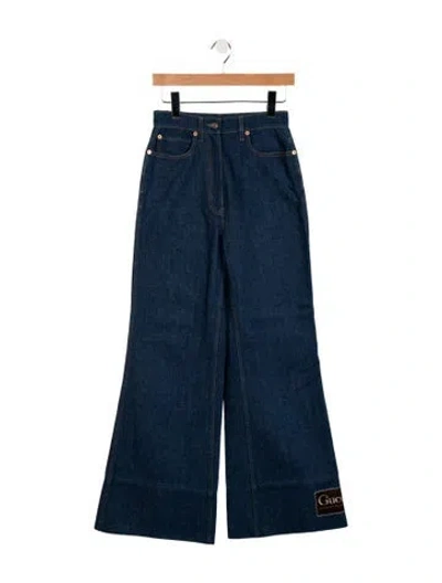 Pre-owned Gucci High-rise Flared Jeans In Blue