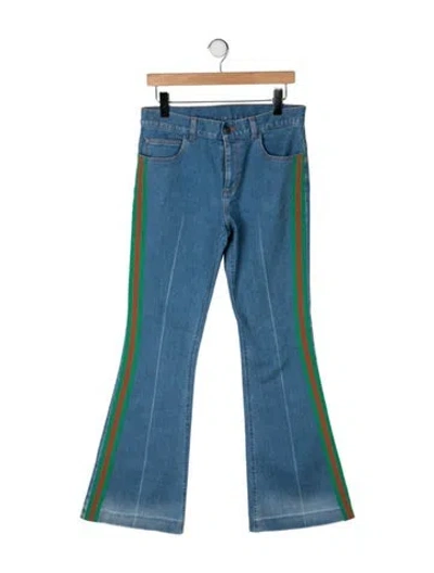 Pre-owned Gucci High-rise Flared Jeans In Blue