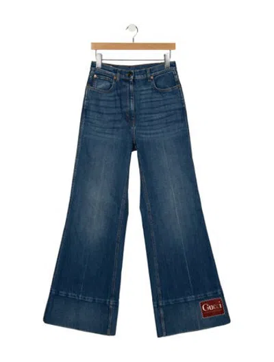 Pre-owned Gucci High-rise Flared Jeans In Blue