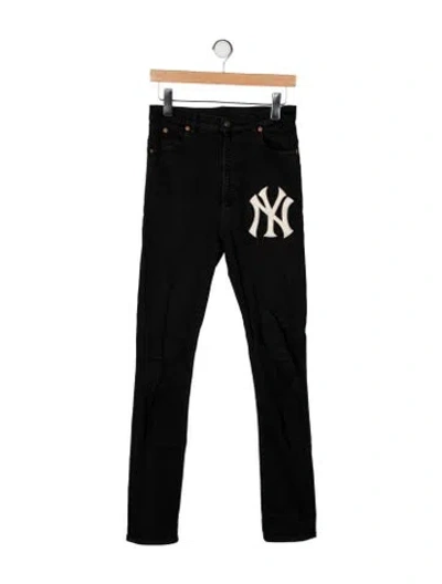 Pre-owned Gucci High-rise Skinny Leg Jeans In Black
