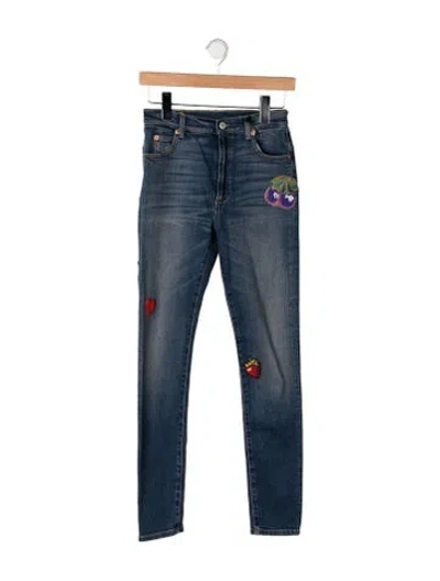 Pre-owned Gucci High-rise Skinny Leg Jeans In Blue