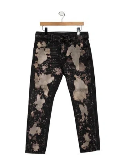 Pre-owned Gucci High-rise Straight Leg Jeans In Black