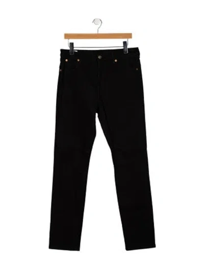 Pre-owned Gucci High-rise Straight Leg Jeans In Black