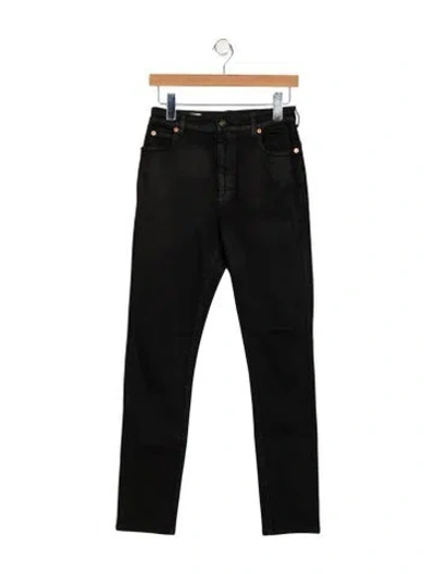 Pre-owned Gucci High-rise Straight Leg Jeans In Black