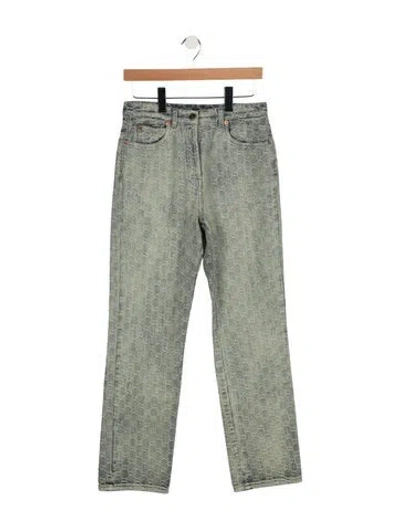 Pre-owned Gucci High-rise Straight Leg Jeans In Blue