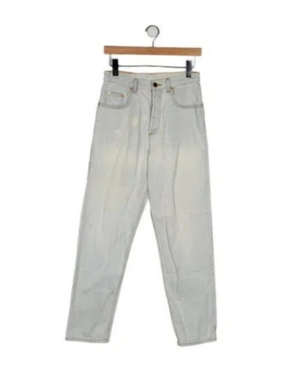 Pre-owned Gucci High-rise Straight Leg Jeans In Blue