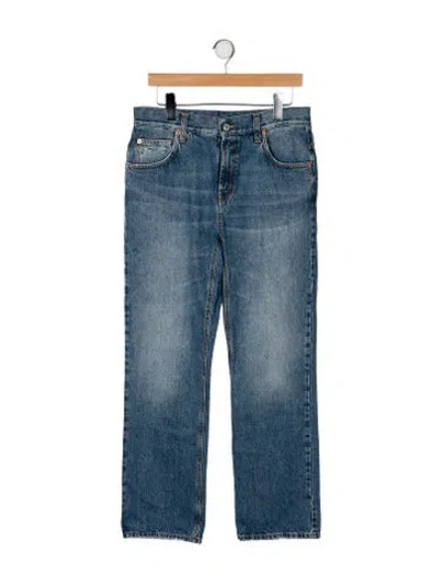 Pre-owned Gucci High-rise Straight Leg Jeans In Blue