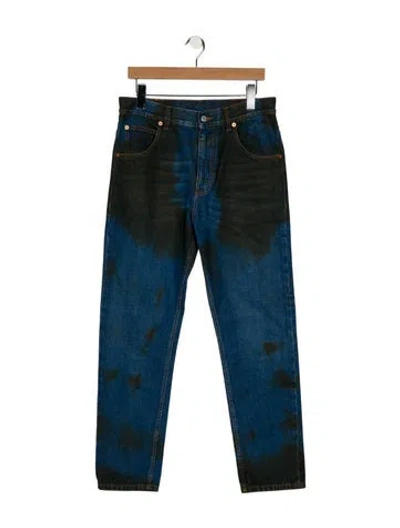 Pre-owned Gucci High-rise Straight Leg Jeans In Blue