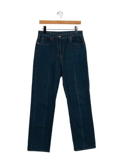 Pre-owned Gucci High-rise Straight Leg Jeans In Blue