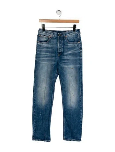 Pre-owned Gucci High-rise Straight Leg Jeans In Blue