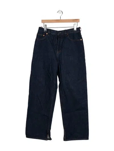 Pre-owned Gucci High-rise Straight Leg Jeans In Blue