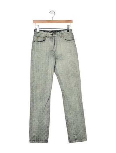 Pre-owned Gucci High-rise Straight Leg Jeans In Blue