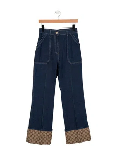 Pre-owned Gucci High-rise Straight Leg Jeans In Blue
