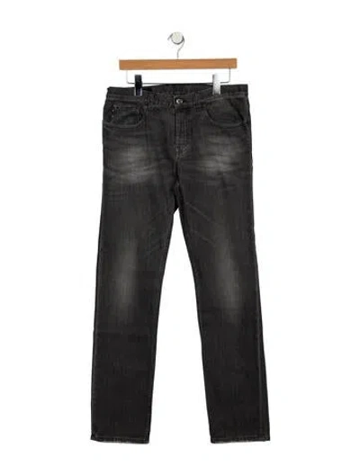 Pre-owned Gucci High-rise Straight Leg Jeans In Gray