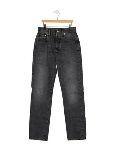 Pre-owned Gucci High-rise Straight Leg Jeans In Gray