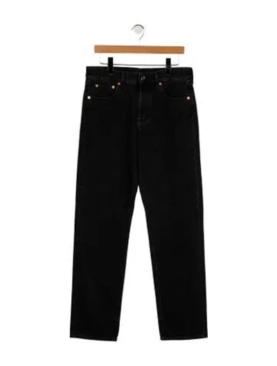 Pre-owned Gucci High-rise Straight Leg Jeans W/ Tags In Black