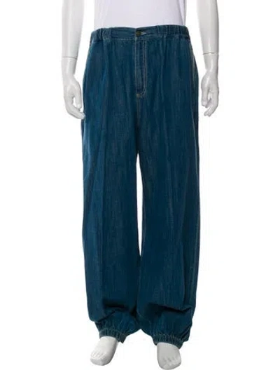 Pre-owned Gucci High-rise Straight Leg Jeans W/ Tags In Blue