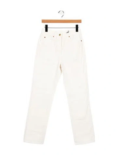 Pre-owned Gucci High-rise Straight Leg Jeans In White