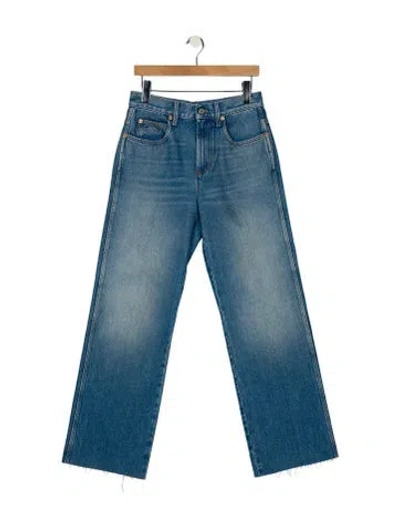 Pre-owned Gucci High-rise Wide Leg Jeans In Blue