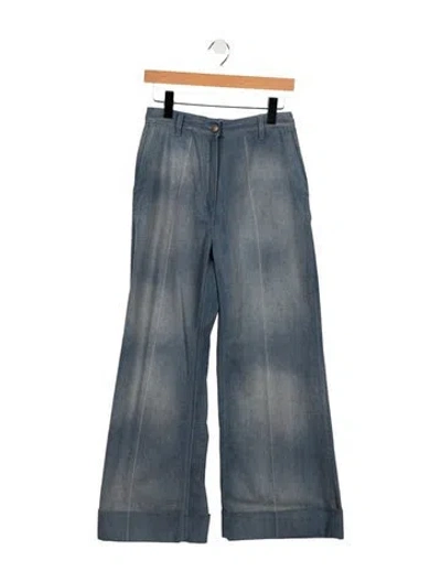 Pre-owned Gucci High-rise Wide Leg Jeans In Blue