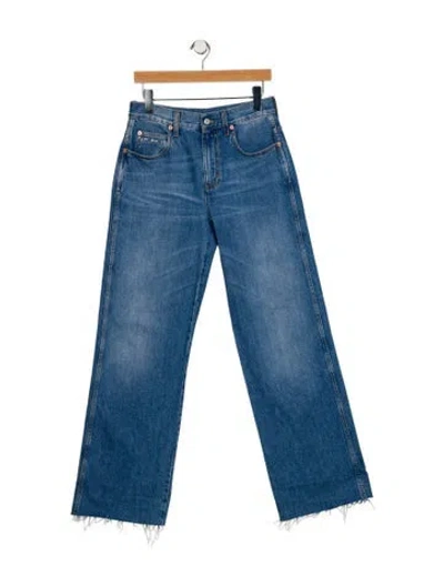Pre-owned Gucci High-rise Wide Leg Jeans In Blue