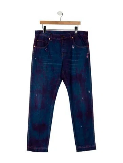 Pre-owned Gucci High-rise Wide Leg Jeans In Blue