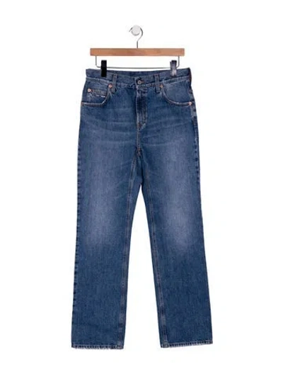 Pre-owned Gucci High-rise Wide Leg Jeans In Blue