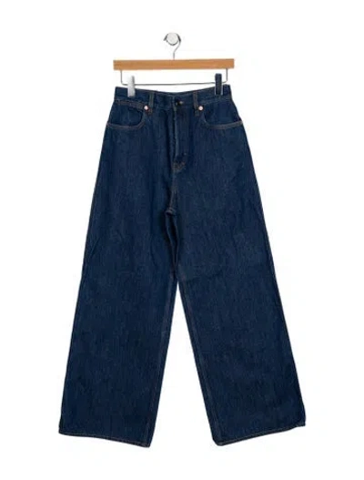 Pre-owned Gucci High-rise Wide Leg Jeans In Blue