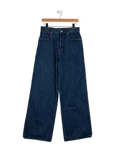 Pre-owned Gucci High-rise Wide Leg Jeans In Blue