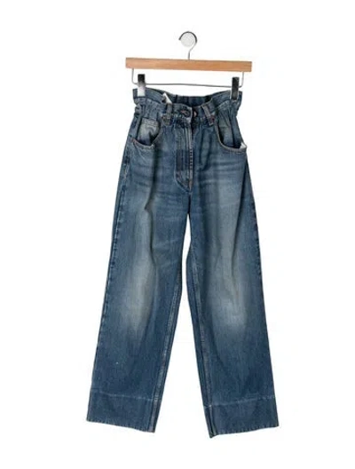 Pre-owned Gucci High-rise Wide Leg Jeans In Blue